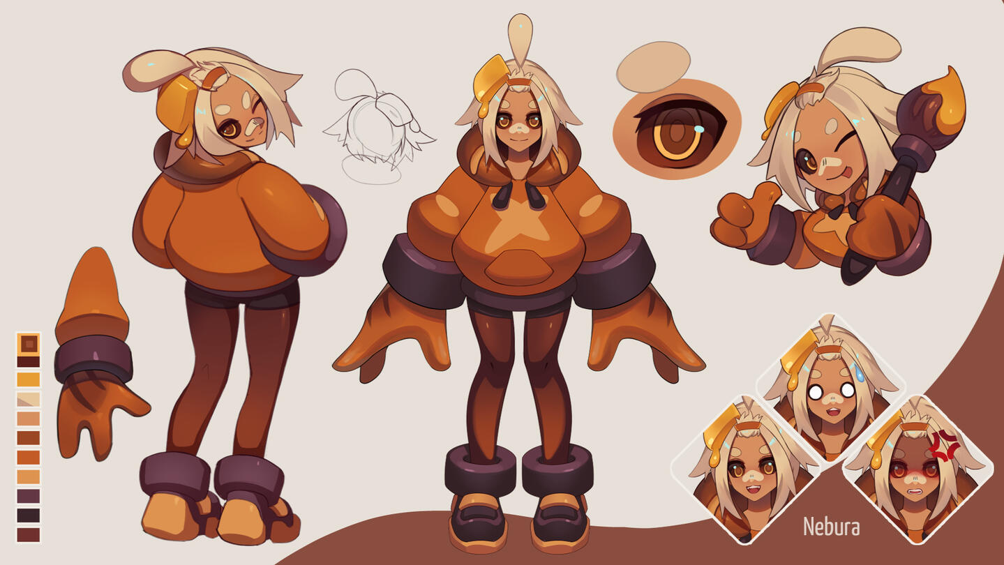 Nebura VTuber concept Sheet